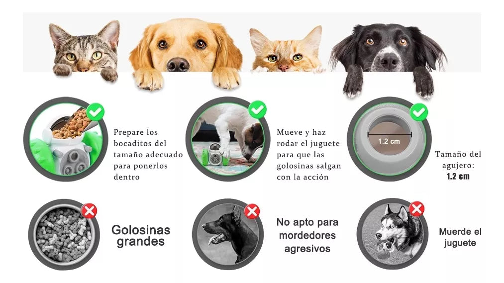 Juguete Interactivo Dispensador de Comida para Perros | Robot Anti-Ansiedad